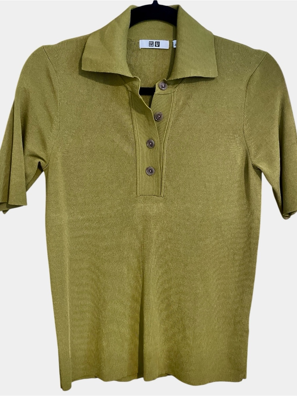 Uniqlo U Collection U Viscose Blend Knitted Polo Shirt, women’s size Med, NWOT